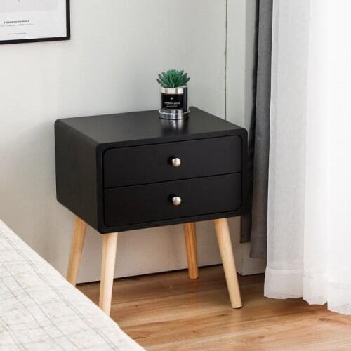 Nordic Minimalist Bedside Table With Two Drawer Mini Practical Beauty Bedroom Furniture Saving Space Nightstands Bed Table HWC