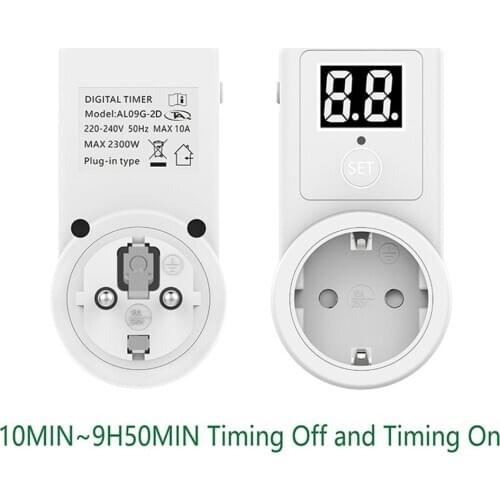 New Countdown Switch Two Digit Display Countdown Timer Time Control Telephone Battery Electric Vehicle Charging 10A EU Plug