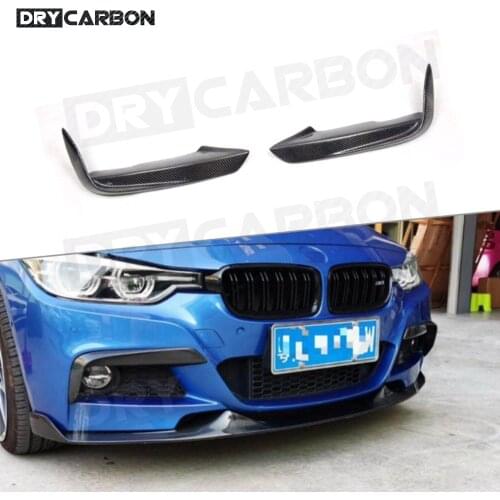 2Pcs Carbon Fiber Front FogLamp Corner Splitters Trim for BMW 3 Series F30 M Sport 2012-2018 Fog lights eyelids Strips Stickers
