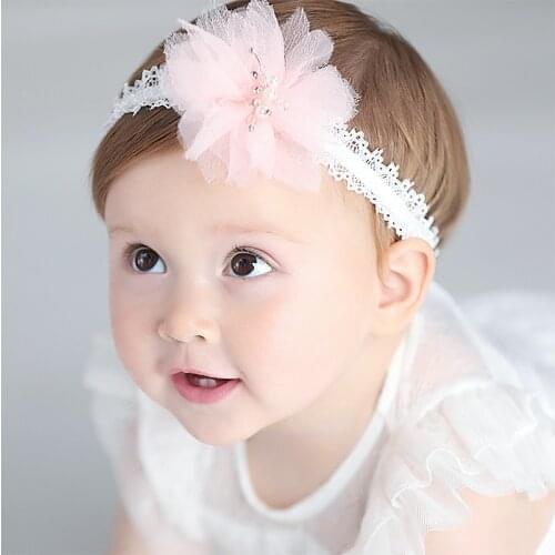 Baby cute hair band childrens polyester hair accessories princess style newborn headwear girls head flower headband