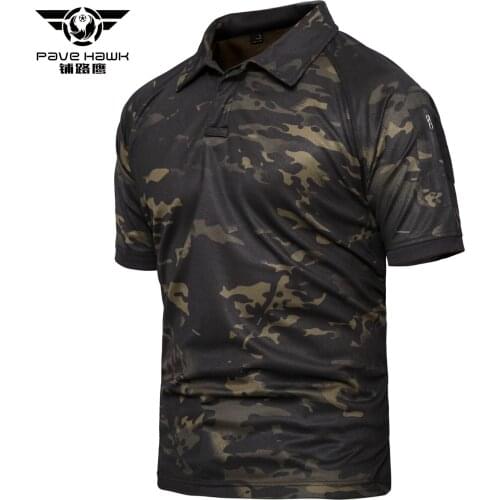Tactical camouflage summer outdoor sports T-shirt lapel military enthusiasts menswear commando uniforms