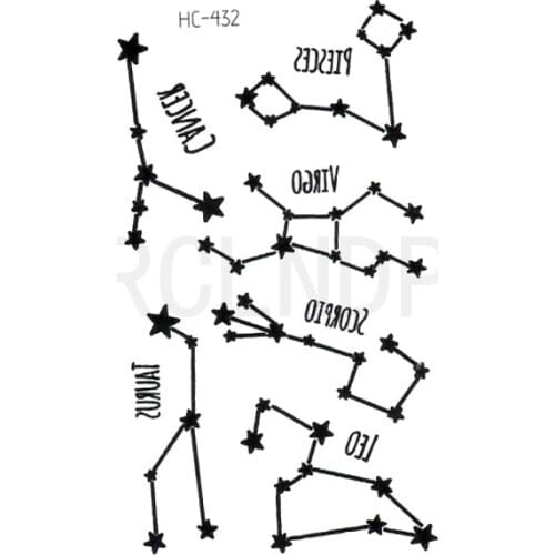 Waterproof Temporary Tattoo Sticker Star Constellation Leo Taurus Scorpio Virgo Piesces Flash Tatoo Fake Tatto for Women Men
