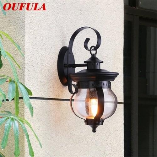 OUFULA Outdoor Retro Wall Light Classical Sconces Lamp Waterproof IP65 LED For Home Porch Villa
