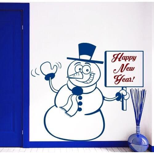 YOYOYU Cute Snowman Christmas Wall Stickers Home Window Decorative Wall Decals Vinyl Art Removable Art Wall Mural Y-734