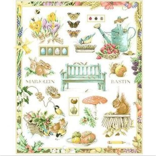 Factory Shop Cross Stitch Kit Pretty Garden Tree Flower Animal Fruit Free Shipping