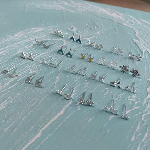 PONYKISS Trendy 925 Sterling Silver Cute animals Flower Star Stud Earrings for woman Party Fine Jewelry Minimlist Accessory