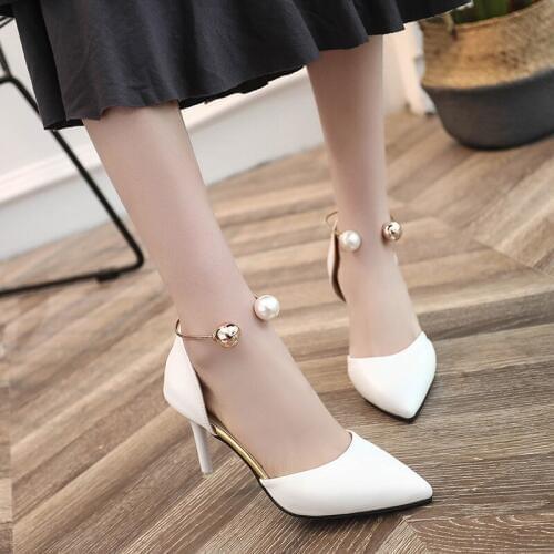 Women Pumps Flock Dress Sweet High Heels Female Platform Classic Ankle Strap Thick Round Toe Shoes Ladies W32-51