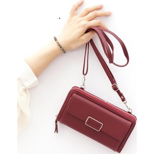 Women Long PU Wallet Mini Leather Handbag High Quality Female Clutch Purse Lady Strap Womens Messenger Shoulder Bag