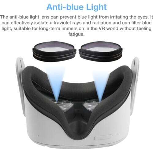 1Pair Anti-blue Light Lenses for Oculus Quest VR Headset Anti-blue Glasses Magnetic Eyeglass for Oculus Quest 2 Eye Protection