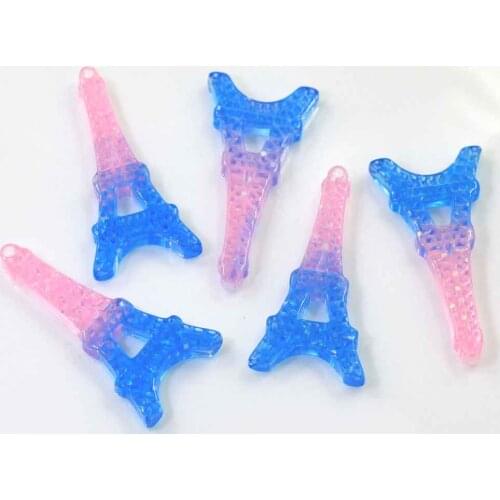 100/50pcs 44MM Pastel Color Resin Flatback Paris Towers Cabochons For Charms