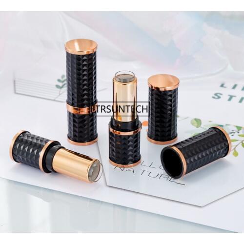 100pcs 12.1MM Black Lipstick Bottle,Plastic Empty Cosmetic Lip Oil Refillable Tube, Liquid Lip Gloss Storage Bottle F3213