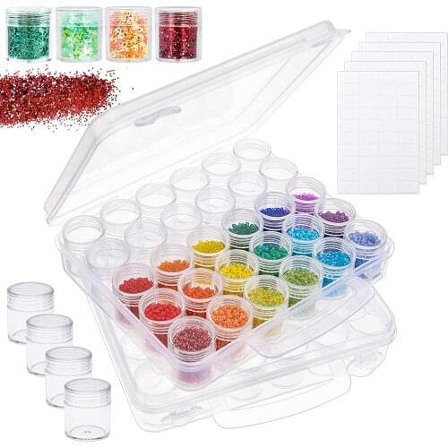 2pack 30PCS 5D Embroidery Diamond Painting Box Storage Containers Portable Plastic Bead Case with Lids for DIY Art Crafts