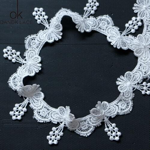 2 Yards High quality Water Soluble Lace Trim Braid Lace DIY Garment Accessories Embroidery Fabric Lace Trims