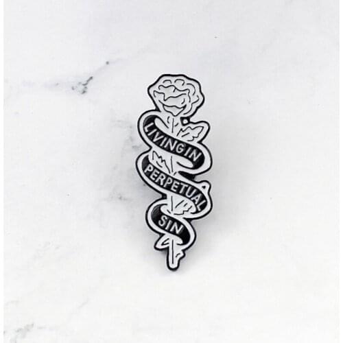 2019 Creativity Dark Halloween Flower Corsage Brooch Alloy Dripping Enamel Pins Fashion Cowboy Collar Friend Lover Jewelry Gifts