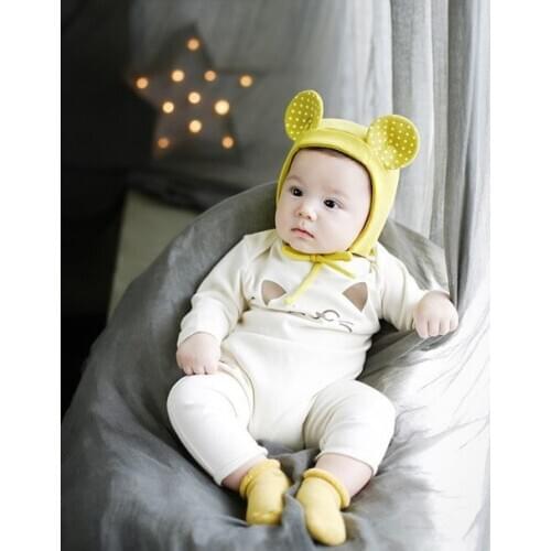 2020 Newborn Baby Girl Toddler Boy Fashion Polka Dot Cute Warm Minnie Ear Bucket Cap Bebe Beanie Children New Hats Caps Headwear