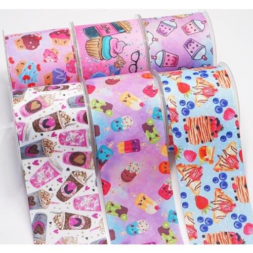 3 Inch 75 mm Cartoon Printed Grosgrain Ribbons For Hair Bows Craft Suppliers 53904