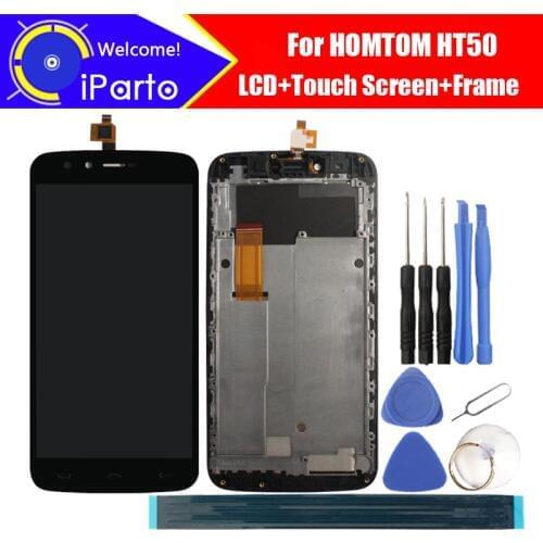 5.5 inch HOMTOM HT50 LCD Display+Touch Screen + Frame 100% Original Tested Digitizer Glass Panel Replacement For HT50 Phone