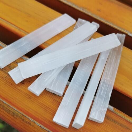 8PCS 7-9CM Natural Selenite Quartz Crystal Sticks Quartz Crystal Chips Natural Stones and Minerals Specimen For Air Cleanning