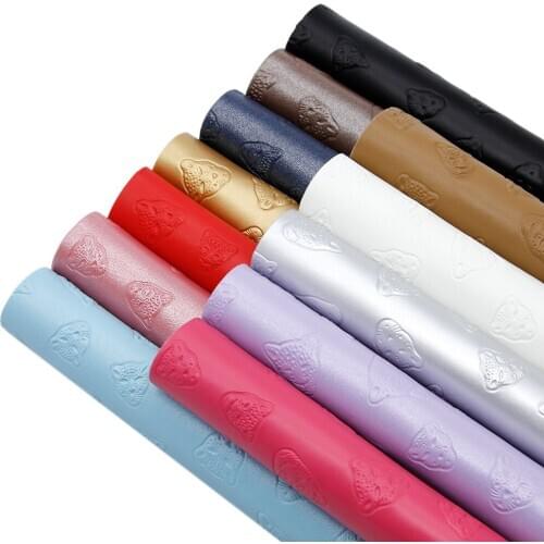 David accessories 20*33cm Sheepskin Leopard Head Indentation Synthetic Leather for Bows Bag DIY in Crafts,10Yc10775