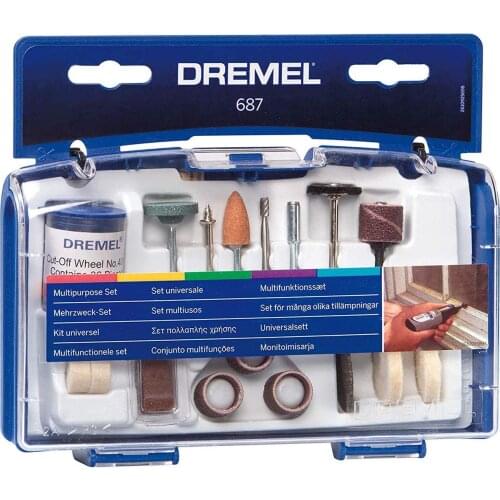 Dremel 687-01 52-Piece Rotary Tool Accessory Kit- Includes a Carving Bit, Sanding Drums, Grinding Stones, Cutting Discs