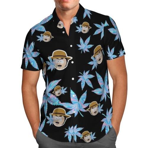 Purple Weeds 3D Beach Hawaiian 2021 Summer Anime Shirt Short Sleeve Shirt Streetwear Oversized 5XL Camisa Social Chemise Homme