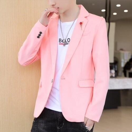 2021 Leisure blazer for Men Youth Solid Color Handsome Autumn New Slim blazer jacket