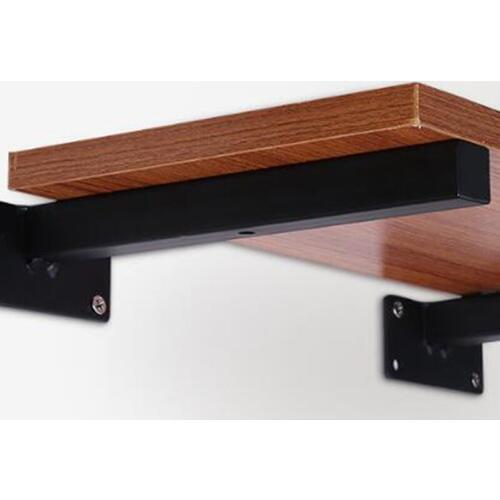 Black Triangle Wall Bracket Fixed Tray Shelf Wood Metal Straight Bracket Wall Shelf For Microwave Hardware Accessories