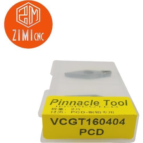 2pcs VCGT / VCMT160404/08 PCD CNC cutting aluminum copper machining boring turning diamond blade for SVXC holder
