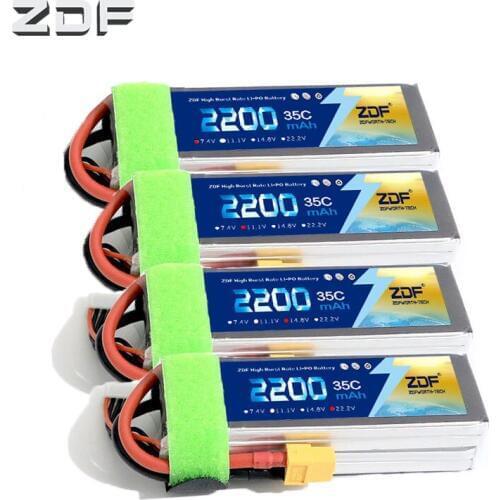 ZDF RC LiPo Battery 2S 3S 4S 6S 7.4V 11.1v 14.8v 22.2v 2200mAh 35C 70C for RC airplane RC car RC boat Battery