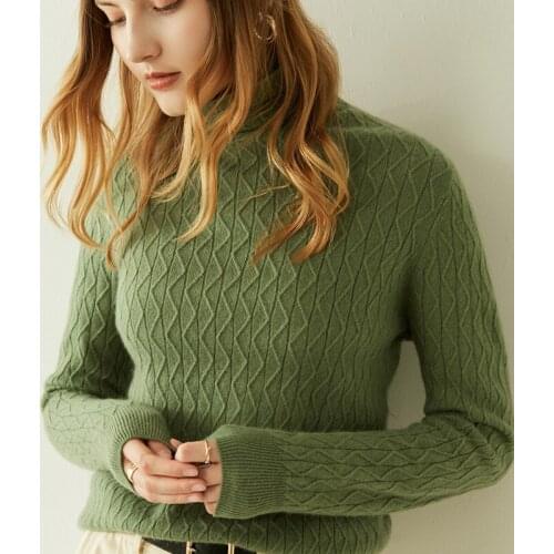 LONGMING Women Sweater Turtleneck 100% Cashmere Winter Pullover Women Knit Sweater Long Sleeve Wool Sweater Jumpers Korean Style