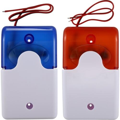 Mini Wired Strobe Warning Siren Durable Dc 12V Sound Alarm Flashing Light Sound Siren Horn Home Security Alarm System 115Db