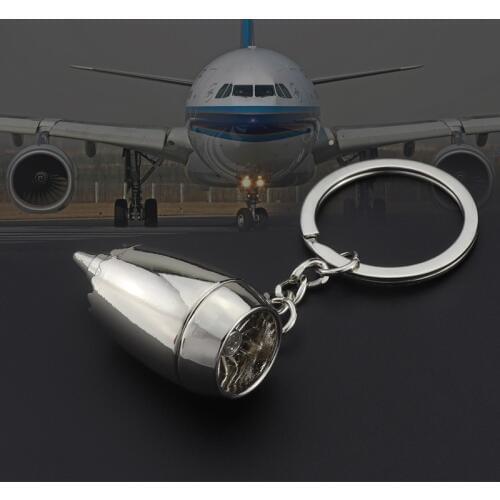 MKENDN New Design Metal Plane Engine Keychains Mini Jet Engine Keyrings Gifts Custom LOGO