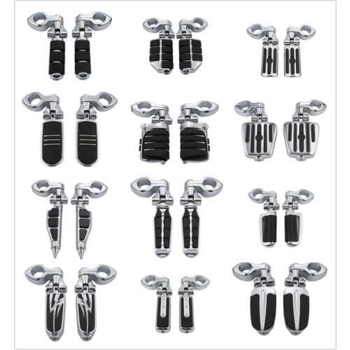 Motorcycle 32mm 1 1/4" Engine Guard Footpeg Rest Clamps Mounting Kit For Honda Yamaha Kasawaki Suzuki Harley Touring Dyna