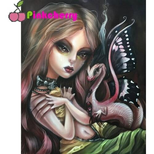Cartoon fantasy dragon girl 5D diy diamond painting cross stitch full drill fairy diamond embroidery mosaic art k1234