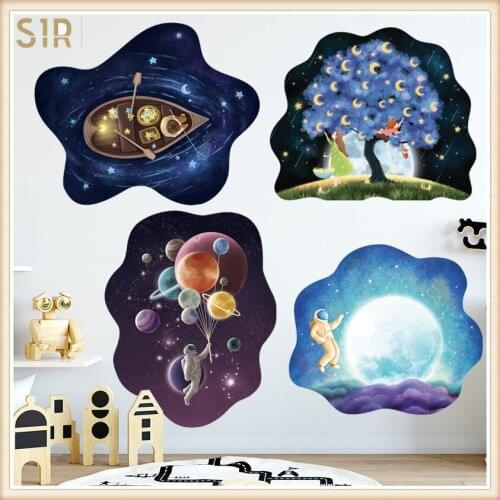 Wall DIY Sticker for Childrens Room Cartoon Kindergarten Wallpaper 3D Art Decal Sticker Child Room Wall Decor Anime Decor