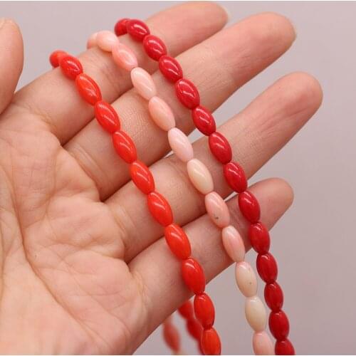 Natural Coral Bead Chrysalis-Shaped Isolation Bead For Jewelry Making DIY Necklace Bracelet Earrings Accessory Size 2 x 4 MM