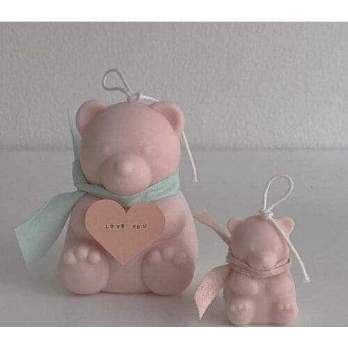 New hug bear candle silicone mold DIY bear scented candle handmade soap making tools home decoration ornaments supplies