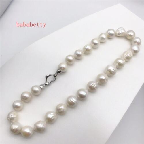 NEW Natural Rare irregular white 13-15mm kasumi Pearl Necklace 18