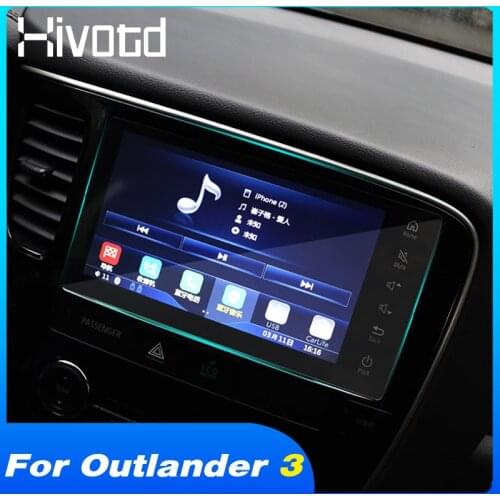 Hivotd Tempered Glass Gps Navigation Film Anti-Scratch Interior Protection Car Accessories For Mitsubishi Outlander 3 2016-2021