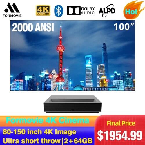 Orinigal Youpin Fengmi 4K Cinema Ultra Short Throw Laser Projector Home Theatre 2000 ANSI 2GB DDR3 RAM 64GB Support HDR10 DTS