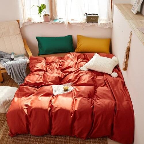 Nordic Solid Color 60 Long-staple Cotton Simple Duvet Cover Set Twin Full Size 3/4Pcs Ultra Soft Cotton Bedding Set for Girs