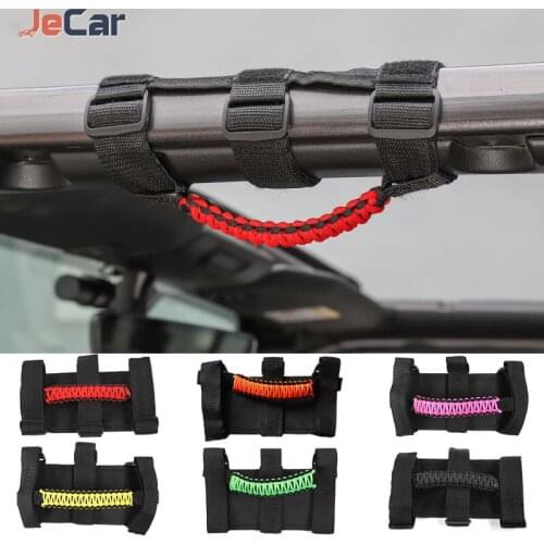 Roll Bar Grab Handles For Jeep Wrangler JL 2018 UP Grab Handle Rope Strap Accessories Interior Mouldings Handle Bars