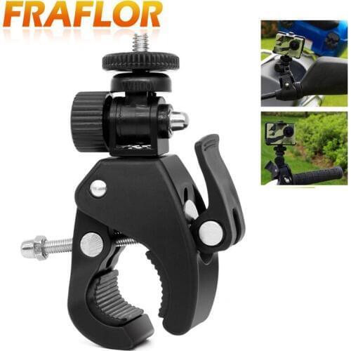 360 Degree Rotation Tripod Camera DV DSLR Bike Bicycle Handlebar Clamp Clip Bracket Mount 1/4 Screw Clip Tripods for Gopro Hero