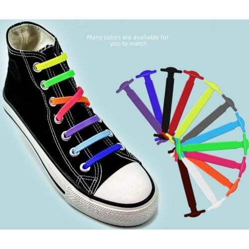 2 Style Silicone Elastic Shoelaces Fashion Unisex Athletic No Tie Shoe Lace All Sneakers Color Shoelaces for Kids and Adults