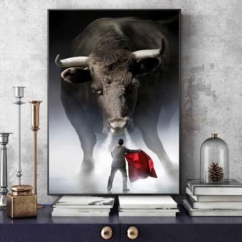 Modern Animal Wall Art Poster And Prints Canvas Painting Home Decor Matador Bull Fight Art Picture No Frame For Home Living Room