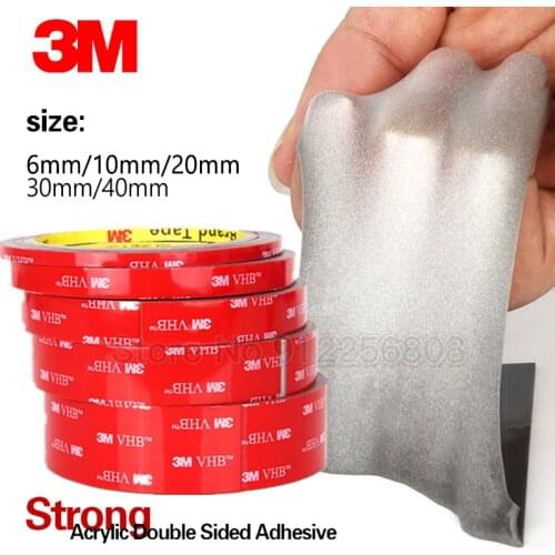 3M Super Strong Double Sided Grey​ Tape Waterproof Adhesive Acrylic Tape Sides Sticky no trace Self For Office Car Home Decor