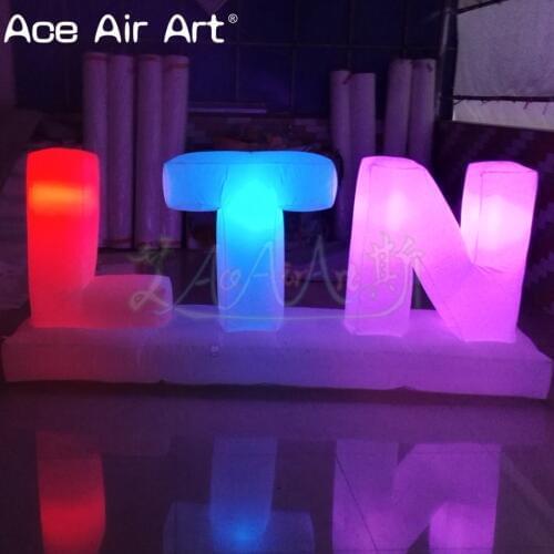 1.2m H glowing alphabets inflatable words,ground inflatable lighting decoration for Ground decorations