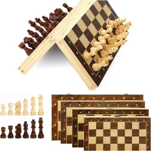 TOP 39CM Folding Magnetic Wooden Chess Chessboard with Environmental Paint Children Intellectual Games Outdoor Travel Chess Set
