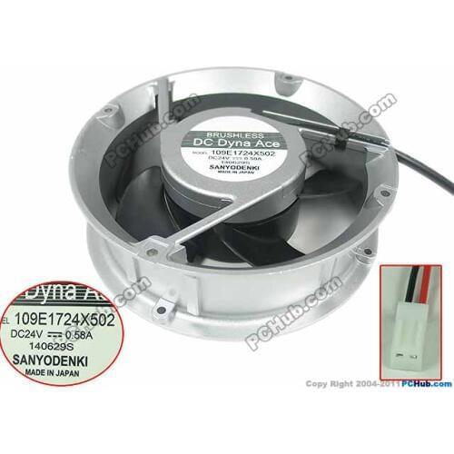 SANYO DENKI 109E1724X502 DC 24V 0.58A 172X172X51mm Server Cooling Fan