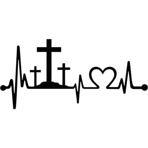 20cm*9.4cm Three Crosses Cross Jesus Faith Vinyl Decal Car Sticker Black/Silver S6-3423